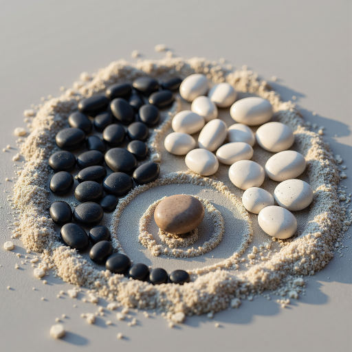 道家门派标识，太极图案，黑白相间，圆形设计，深蓝色背景